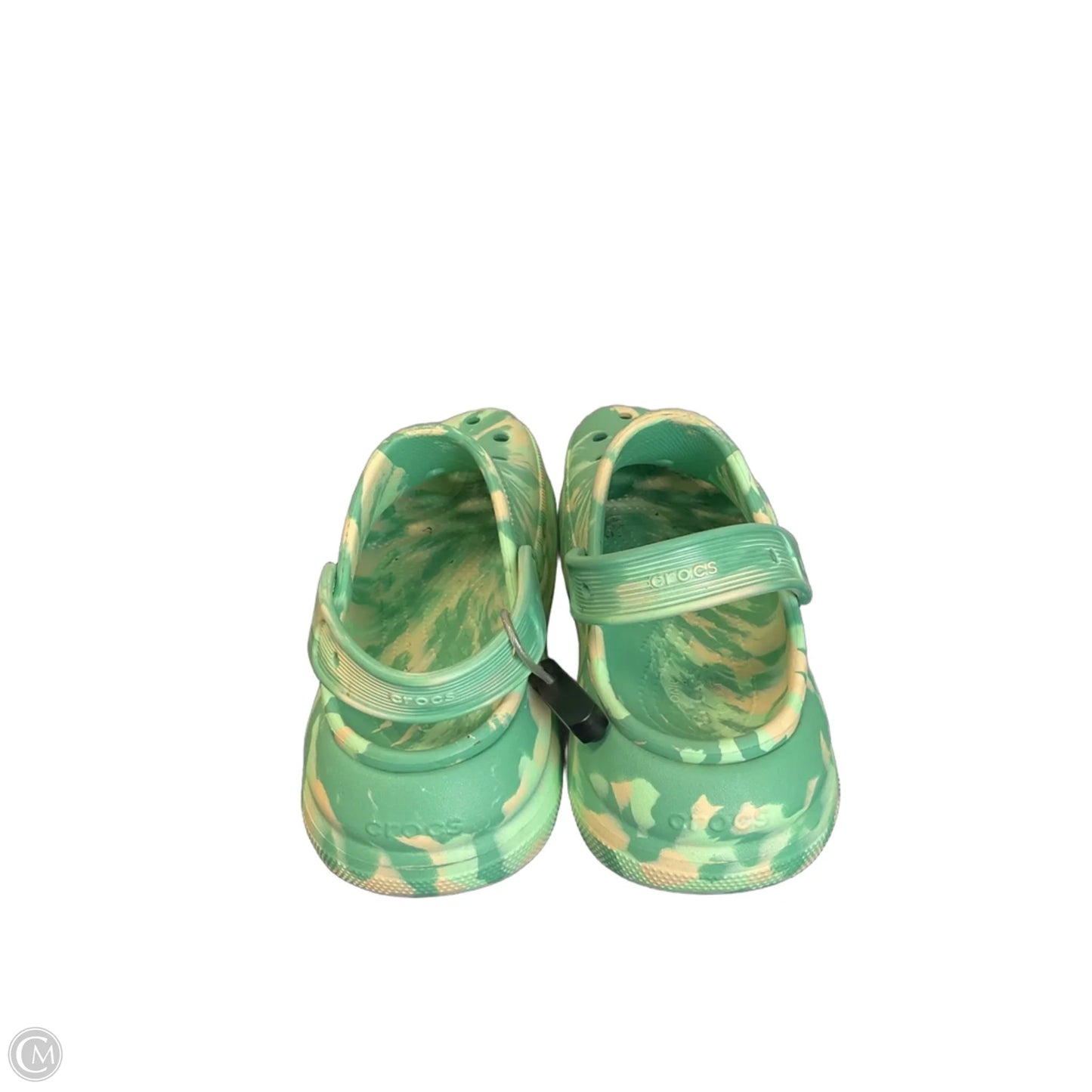 Shoes Flats By Crocs In Green, Size: 9