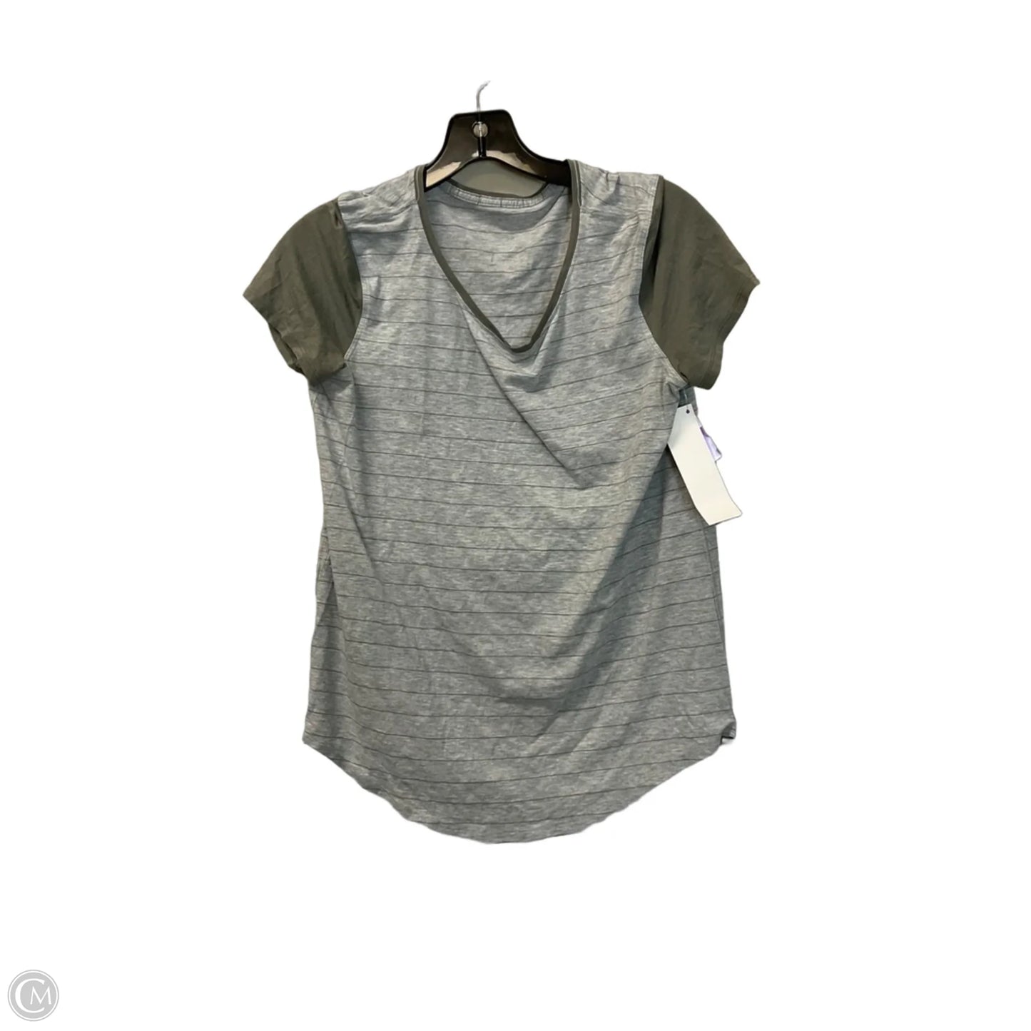 Athletic Top Short Sleeve By Lululemon In Grey, Size: S