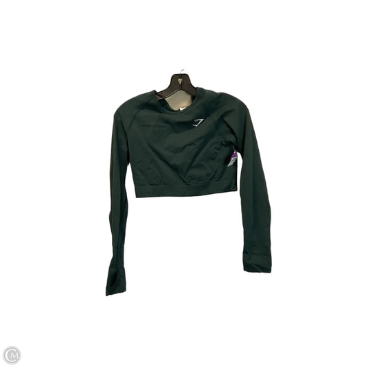 Athletic Top Long Sleeve Collar By Gym Shark In Green, Size: L