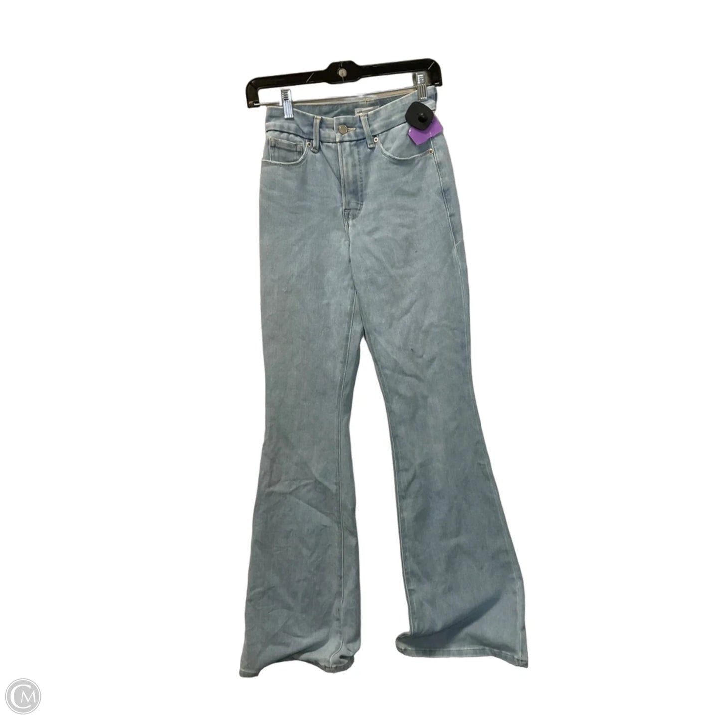 Jeans Flared By Good American In Blue Denim, Size: 0