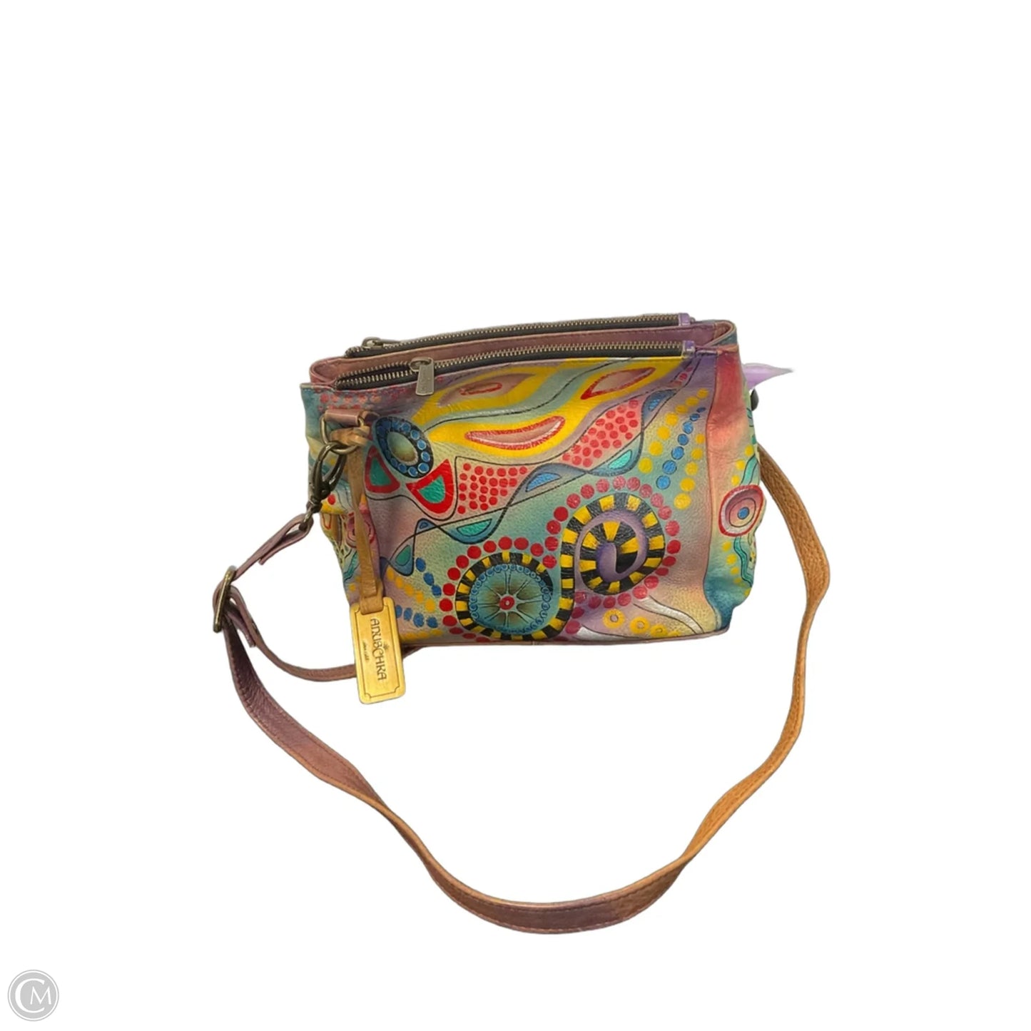 Crossbody Leather By Anuschka, Size: Medium