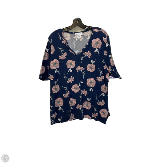 Top Short Sleeve By Liz Claiborne In Blue, Size: Xl