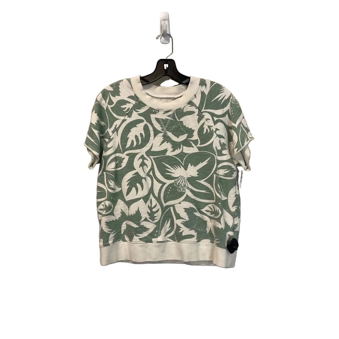 Top Short Sleeve By Madewell In Cream & Green, Size: S