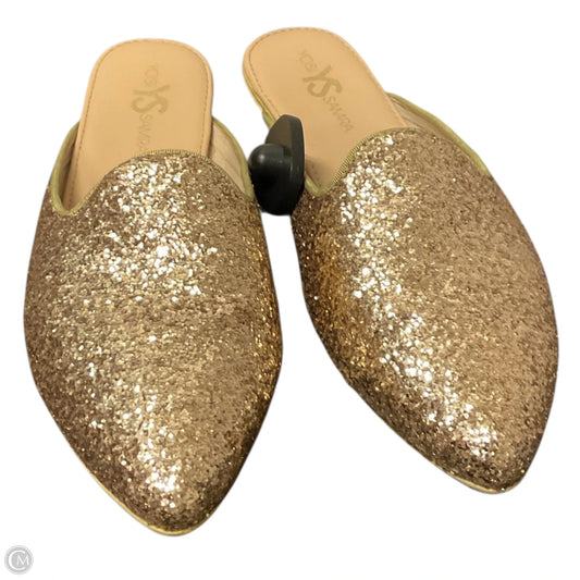 Shoes Flats By Clothes Mentor In Gold, Size: 9