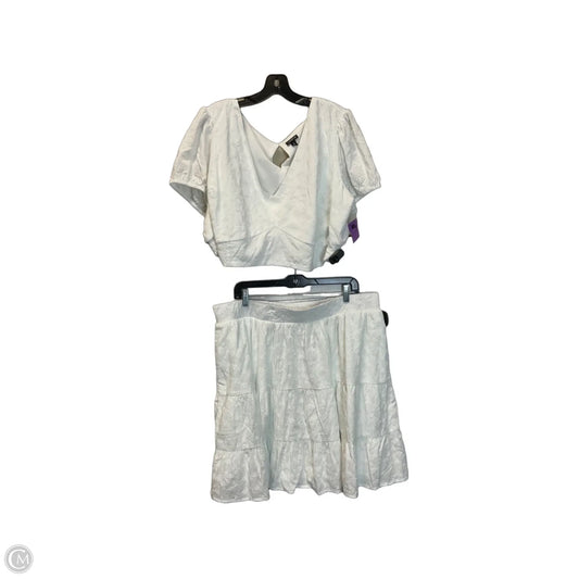 Skirt Set 2pc By Torrid In White, Size: 2x