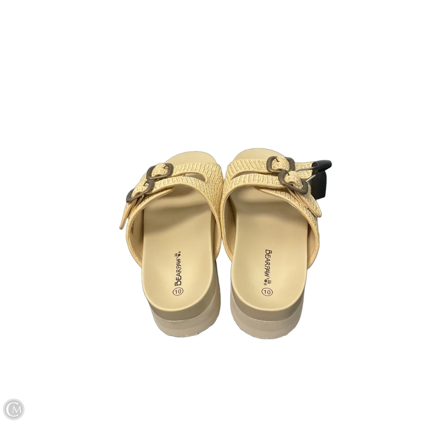 Sandals Heels Block By Bearpaw In Tan, Size: 10