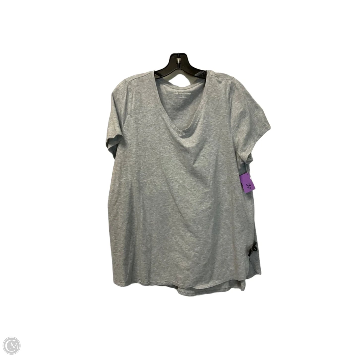 Top Short Sleeve Basic By Soft Surroundings In Grey, Size: 1x