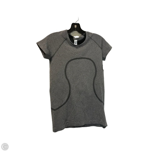 Athletic Top Short Sleeve By Lululemon In Grey, Size: 6