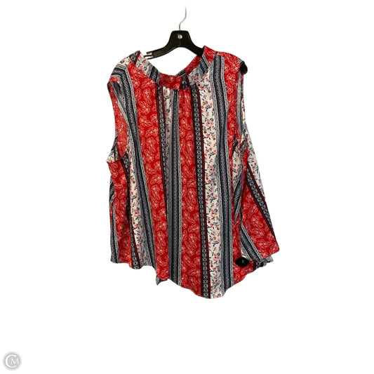 Top Sleeveless By Cato In Blue & Red, Size: 26