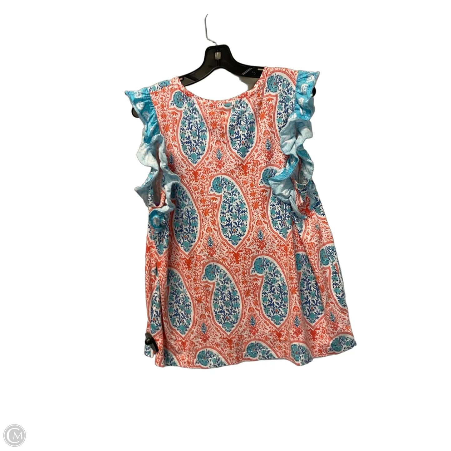 Top Sleeveless By Crown And Ivy In Blue & Orange, Size: Xxl