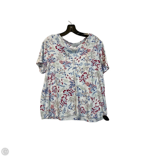 Top Short Sleeve Basic By Gloria Vanderbilt In Floral Print, Size: Xl