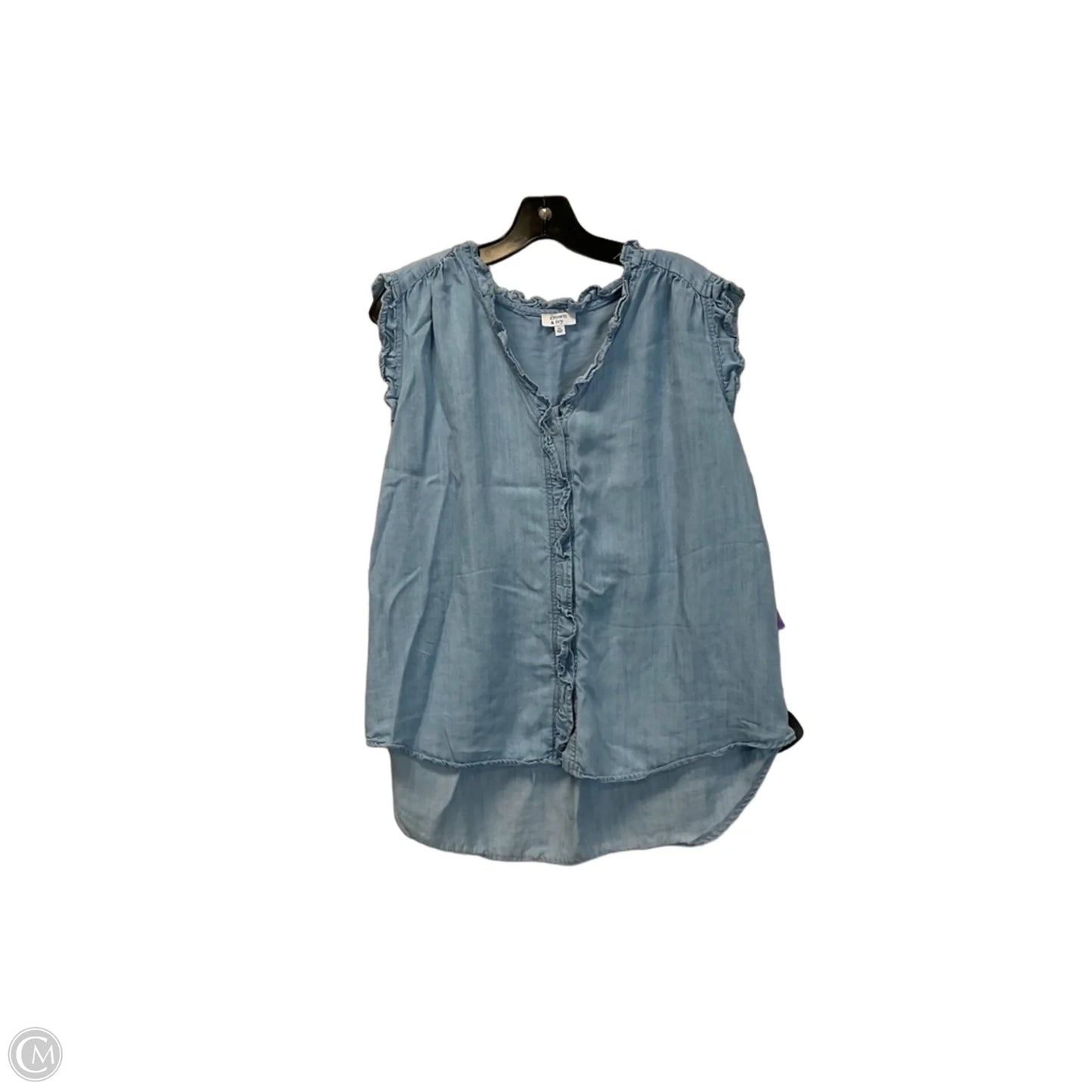 Top Sleeveless By Crown And Ivy In Blue Denim, Size: Xl