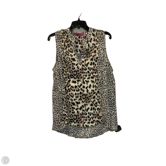 Top Sleeveless By Almost Pink In Animal Print, Size: L