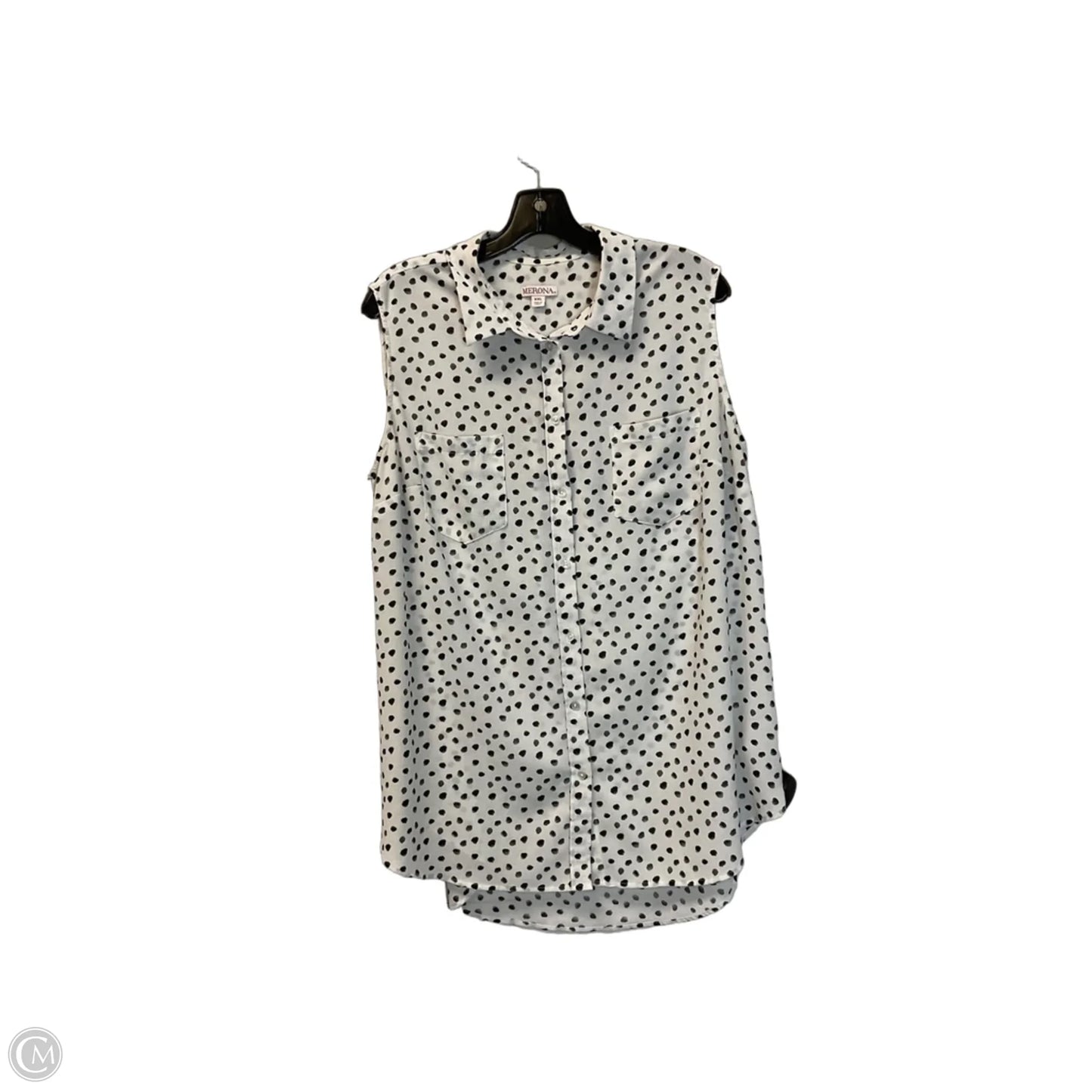 Top Sleeveless By Merona In Polkadot Pattern, Size: Xxl