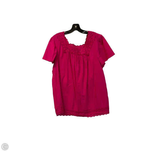 Top Short Sleeve By Kim Rogers In Pink, Size: 1x