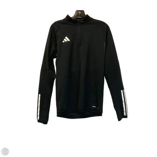 Athletic Top Long Sleeve Collar By Adidas In Black, Size: S