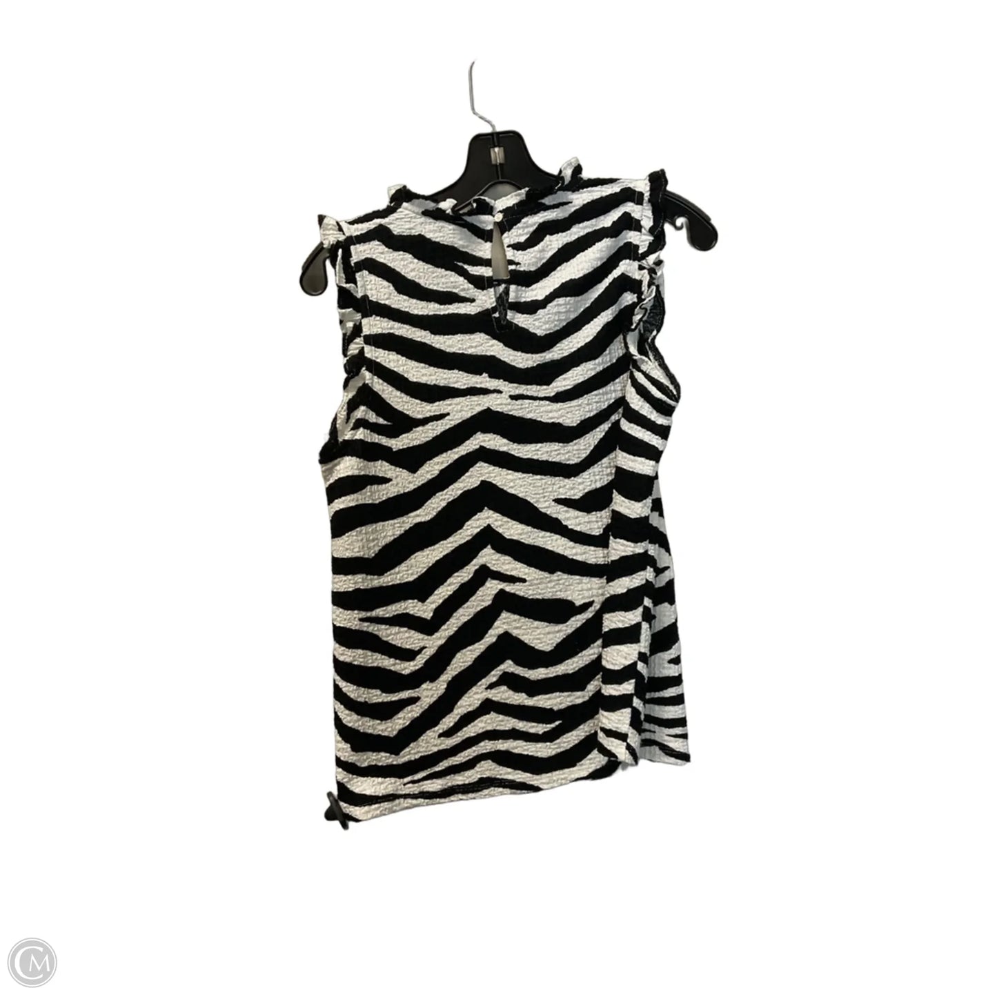 Top Sleeveless By Loft In Black & White, Size: S