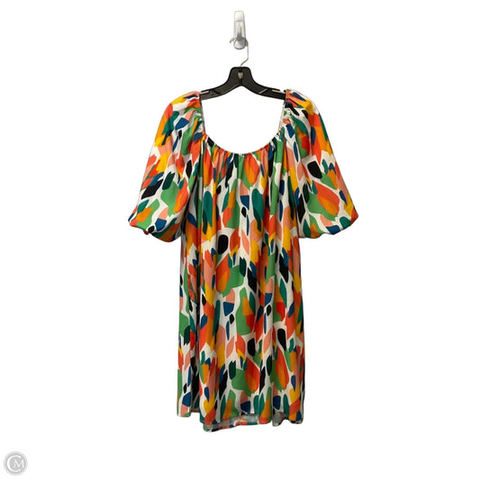 Dress Casual Short By Clothes Mentor In Green & Orange, Size: L
