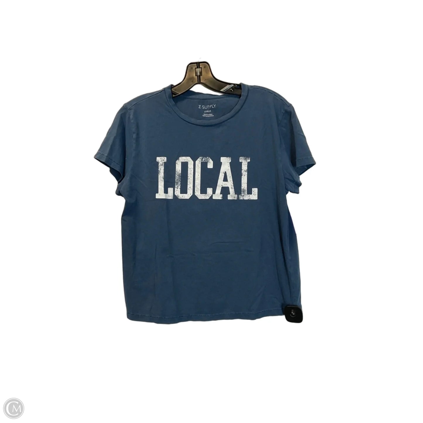 Top Short Sleeve Basic By Z Supply In Blue, Size: L