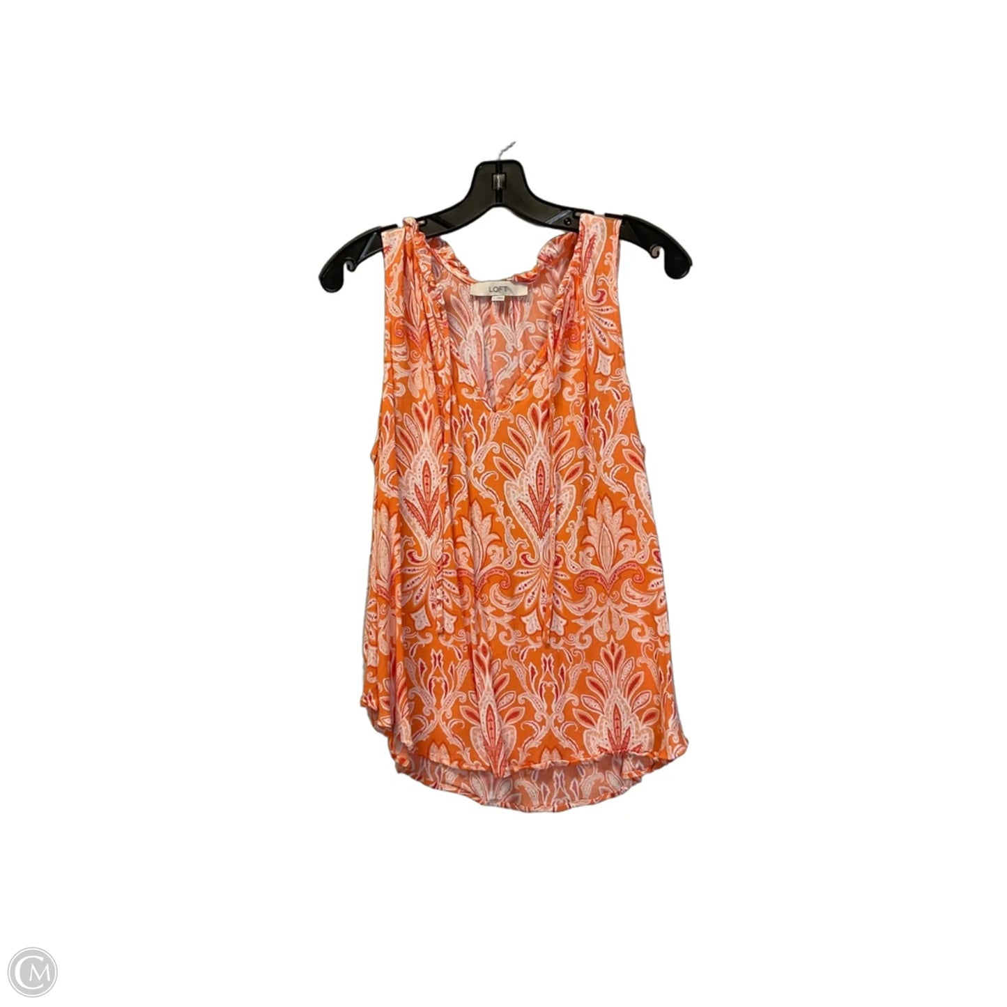 Top Sleeveless By Loft In Orange, Size: L