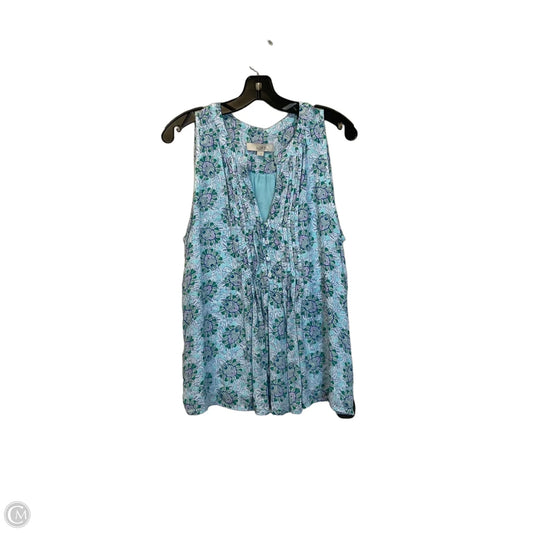Top Sleeveless By Loft In Blue & Green, Size: L