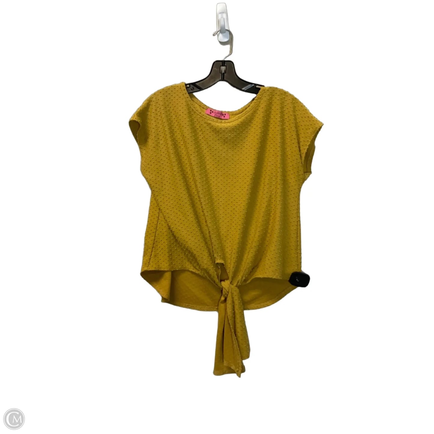 Top Short Sleeve By Almost Pink In Yellow, Size: M