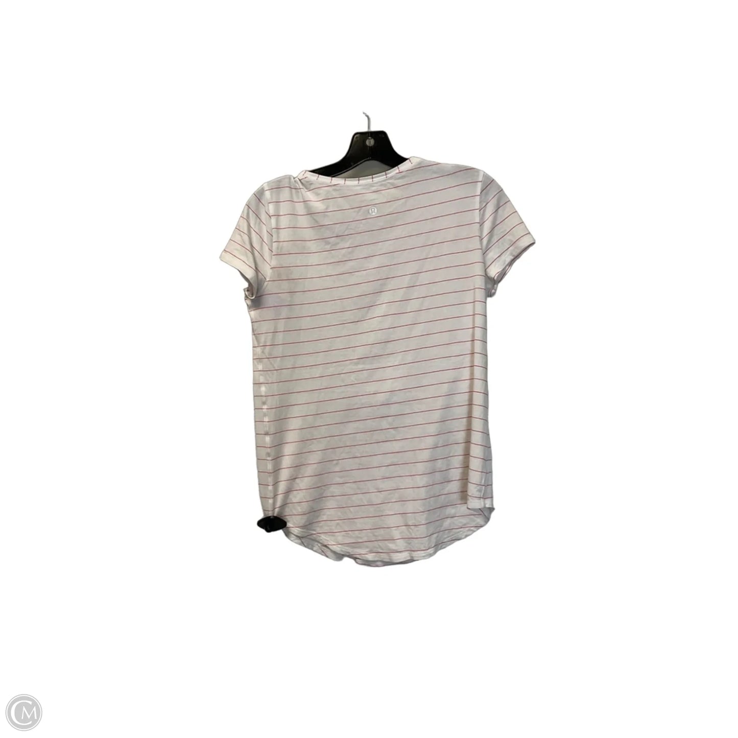 Athletic Top Short Sleeve By Lululemon In Red & White, Size: S