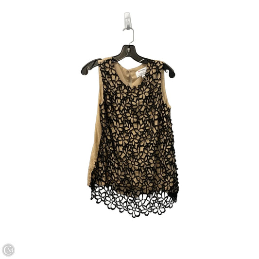 Top Sleeveless Designer By Neiman Marcus In Black & Cream, Size: S