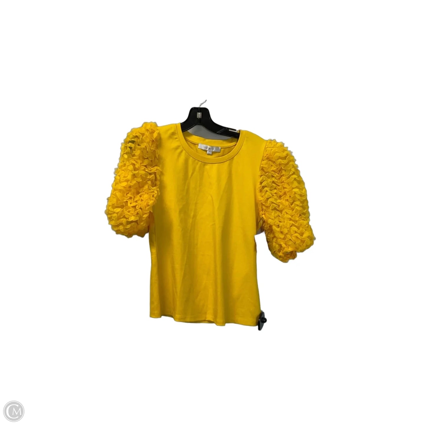 Top Short Sleeve By Flat White In Yellow, Size: Xs