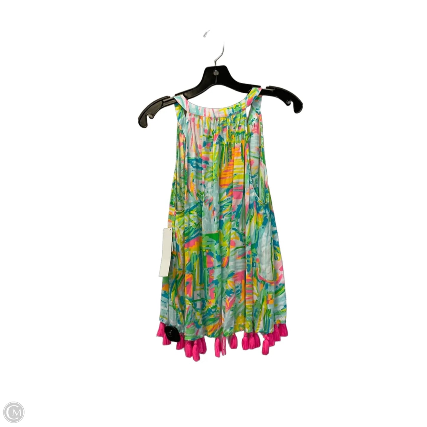 Top Sleeveless Designer By Lilly Pulitzer In Green & Pink, Size: L