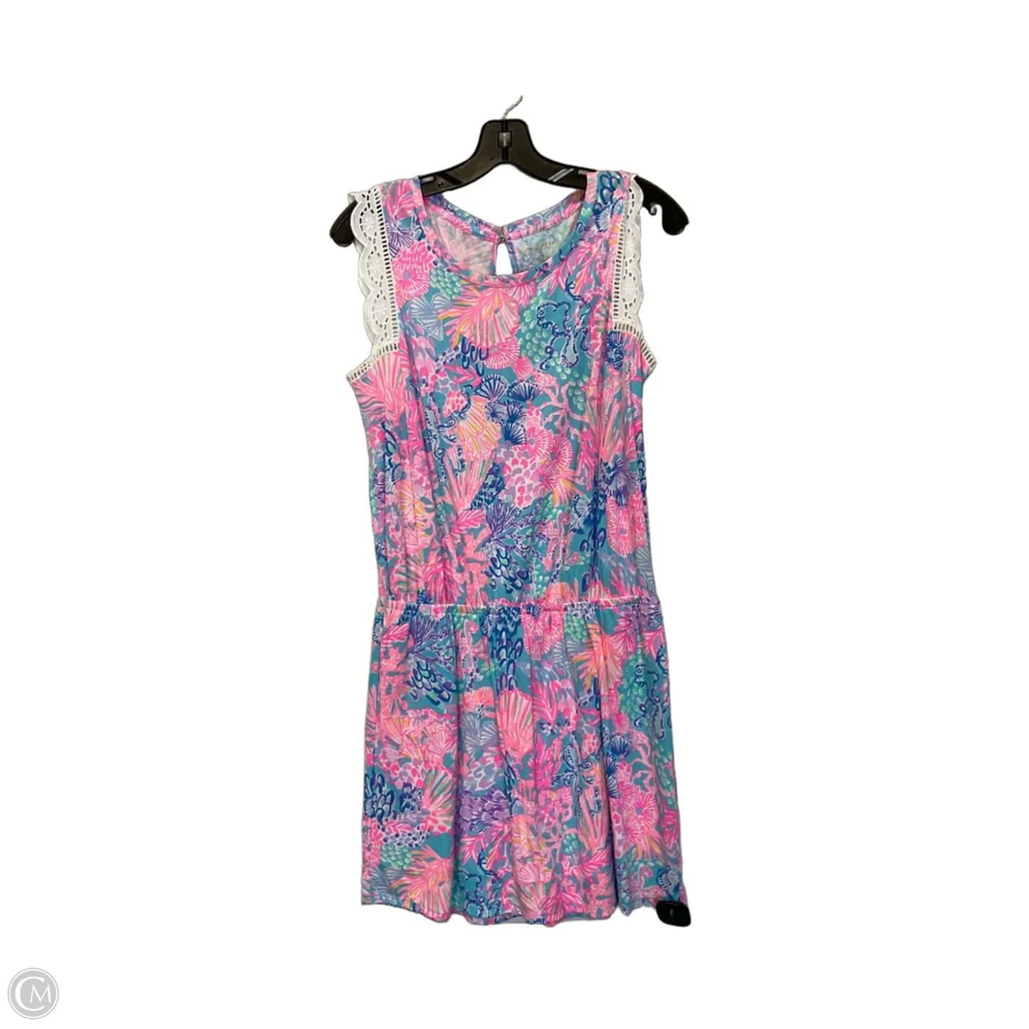 Romper Designer By Lilly Pulitzer In Blue & Pink, Size: M