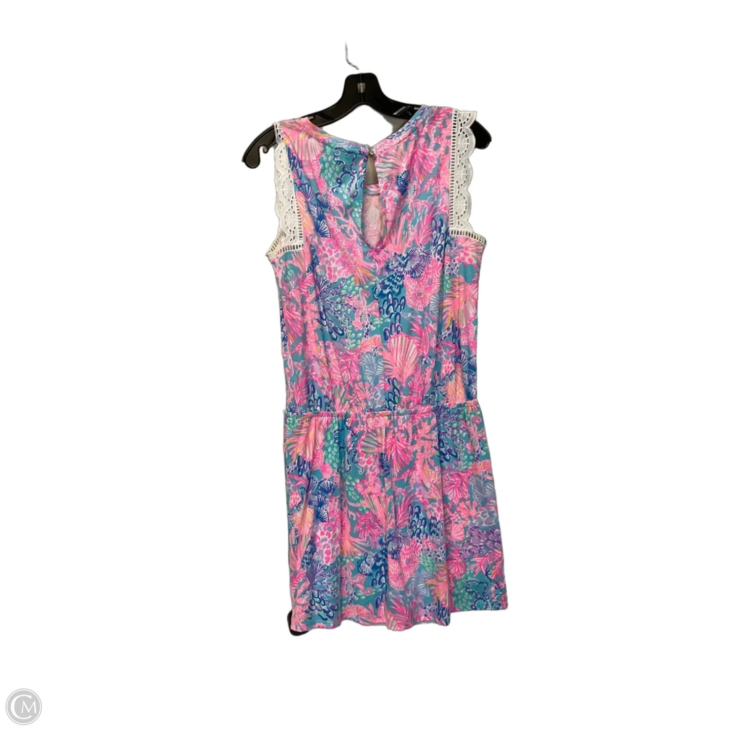 Romper Designer By Lilly Pulitzer In Blue & Pink, Size: M