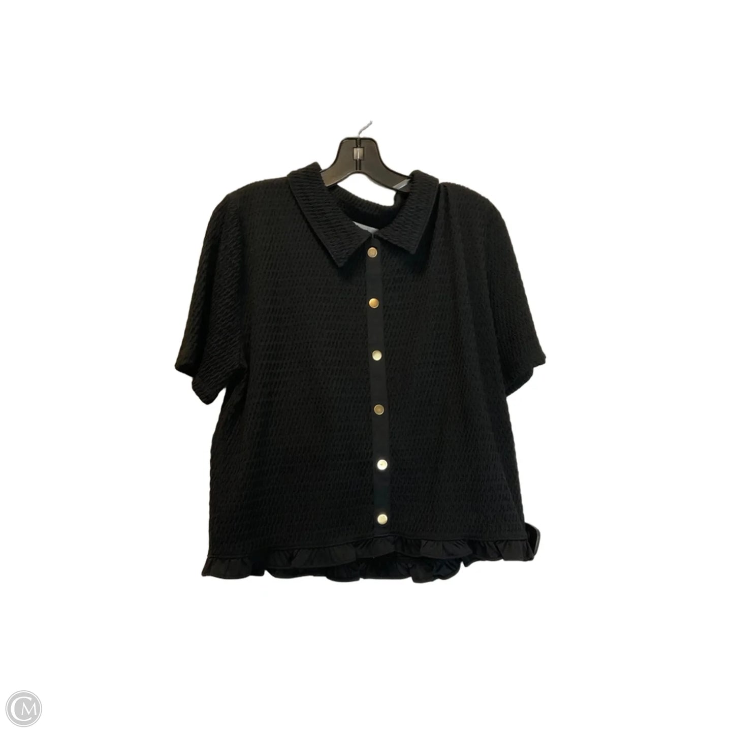 Top Short Sleeve By Loft In Black, Size: Xl