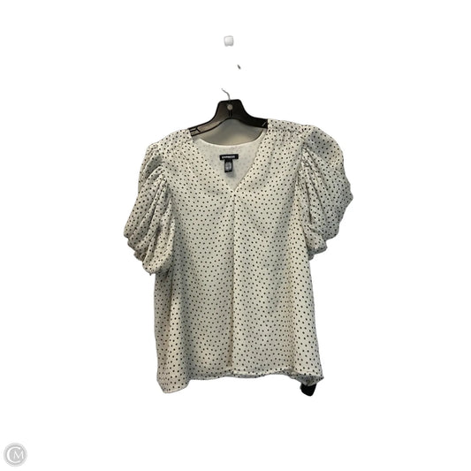 Top Short Sleeve By Express In Polkadot Pattern, Size: Xl