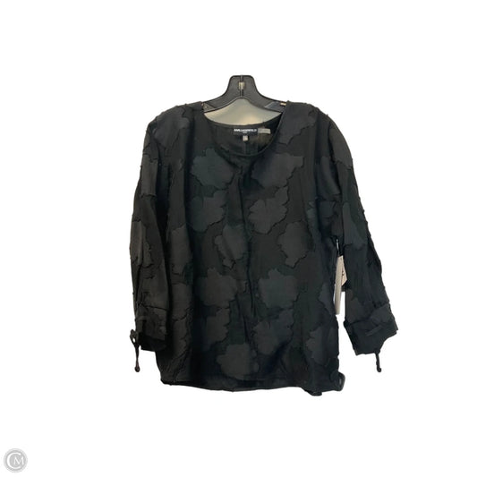Top Long Sleeve Designer By Karl Lagerfeld In Black, Size: S