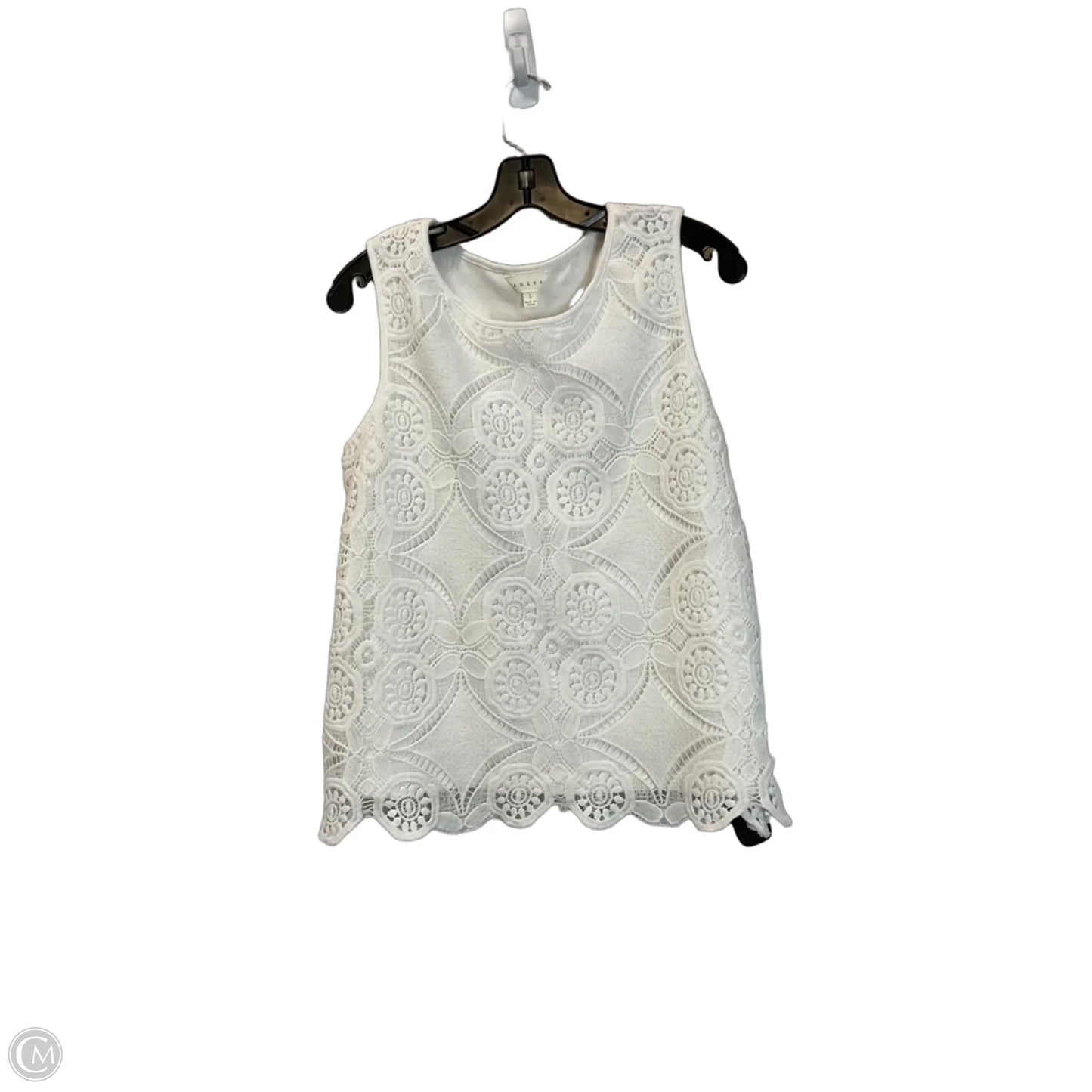 Top Sleeveless By Adiva In White, Size: L