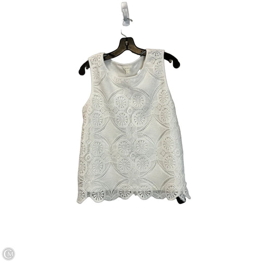Top Sleeveless By Adiva In White, Size: L