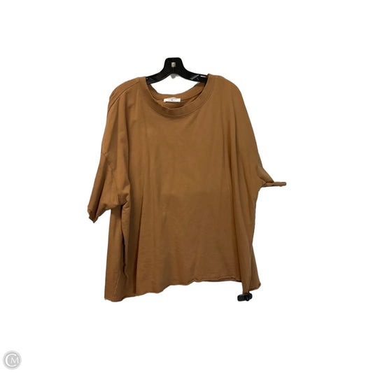 Top Short Sleeve Basic By Zenana In Brown, Size: 1x