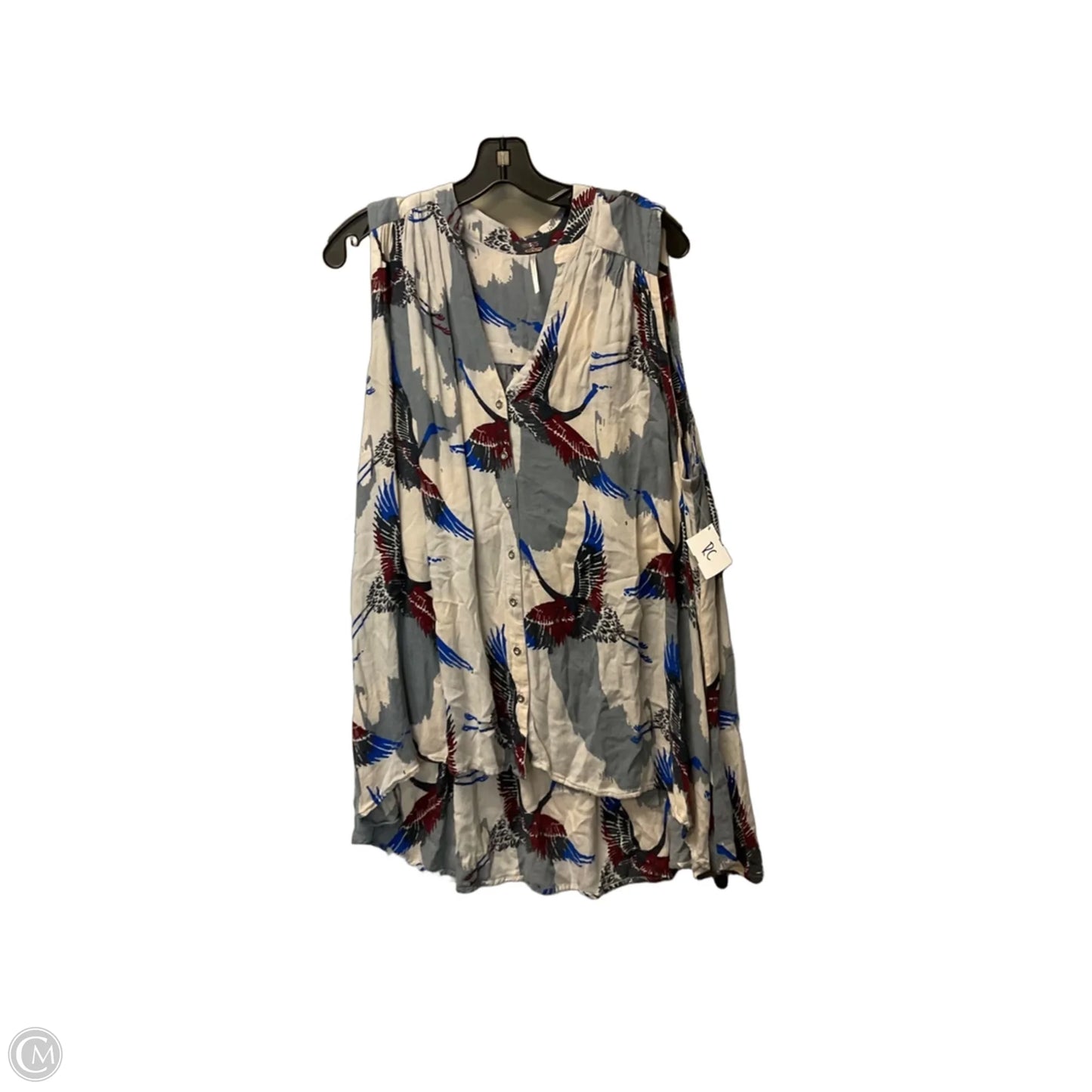 Top Sleeveless By Free People In Blue & Cream, Size: L