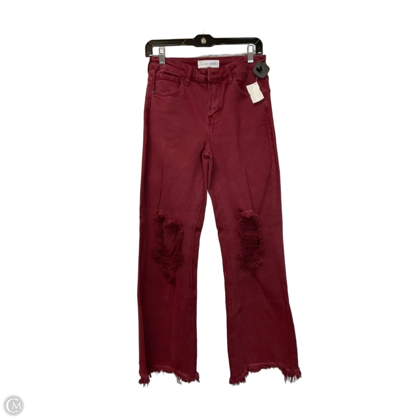 Jeans Straight By Risen In Red Denim, Size: 4