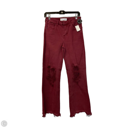 Jeans Straight By Risen In Red Denim, Size: 4