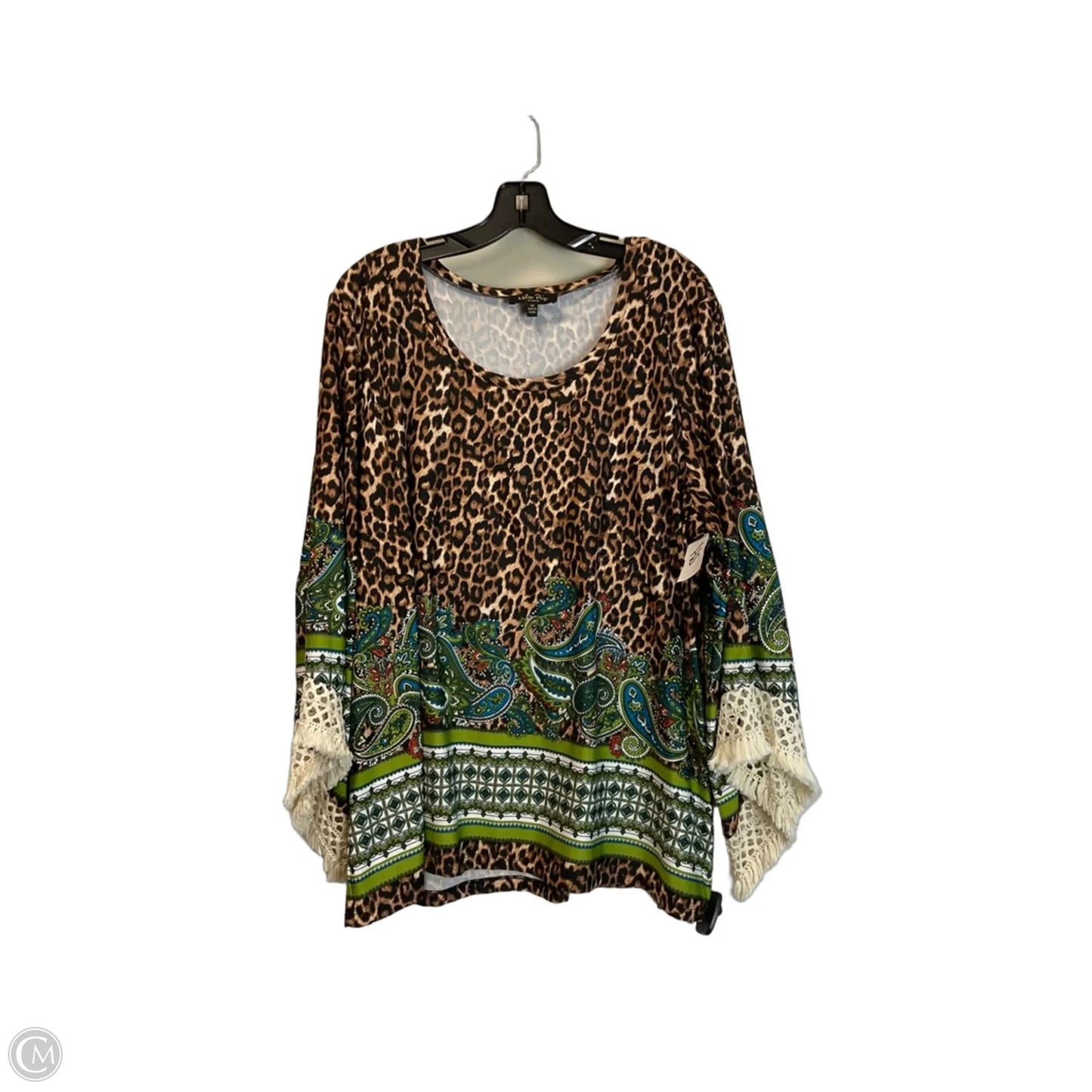 Top Long Sleeve By Melissa Paige In Animal Print, Size: 1x