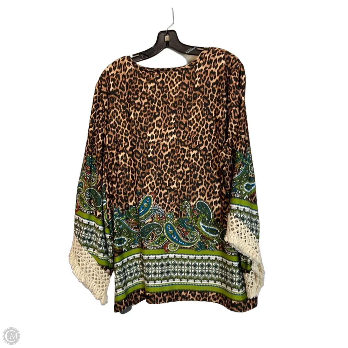 Top Long Sleeve By Melissa Paige In Animal Print, Size: 1x