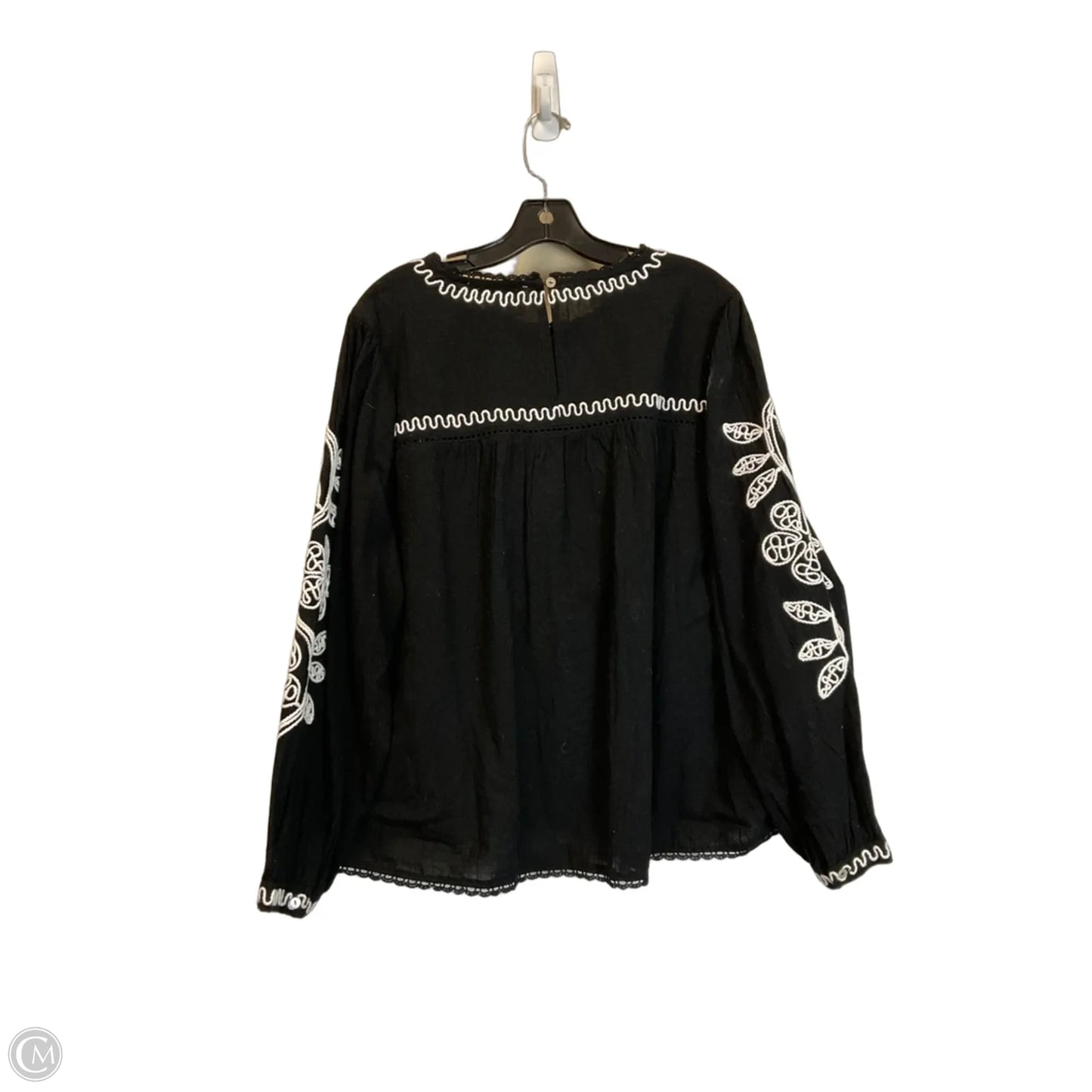 Top Long Sleeve By Clothes Mentor In Black & White, Size: 1x