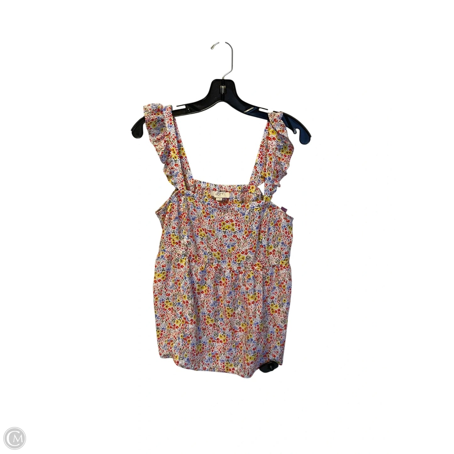 Top Sleeveless By Loft In Floral Print, Size: M