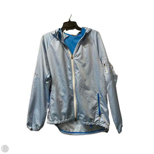 Jacket Windbreaker By Nike In Blue, Size: L