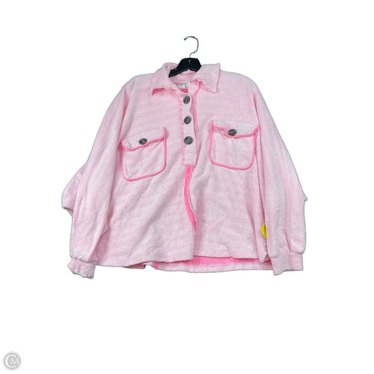 Jacket Shirt By Bucketlist In Pink, Size: S