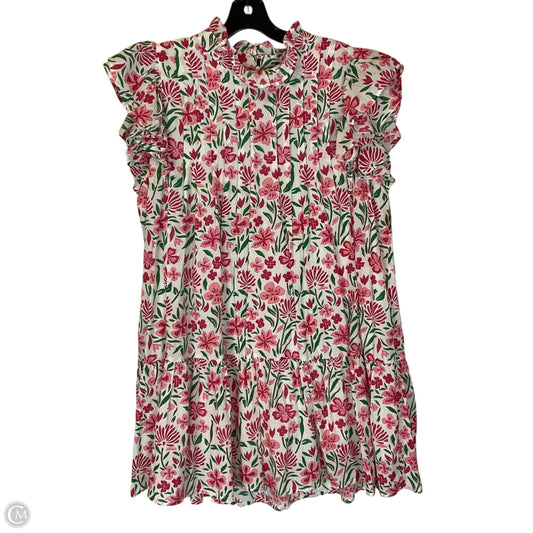 Dress Casual Short By Clothes Mentor In Green & Pink, Size: L