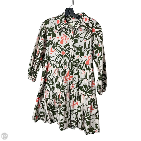Dress Casual Short By Maeve In Green & Pink, Size: Xs