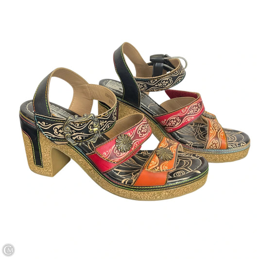 Shoes Heels Block By Spring Step In Orange & Red, Size: 8.5